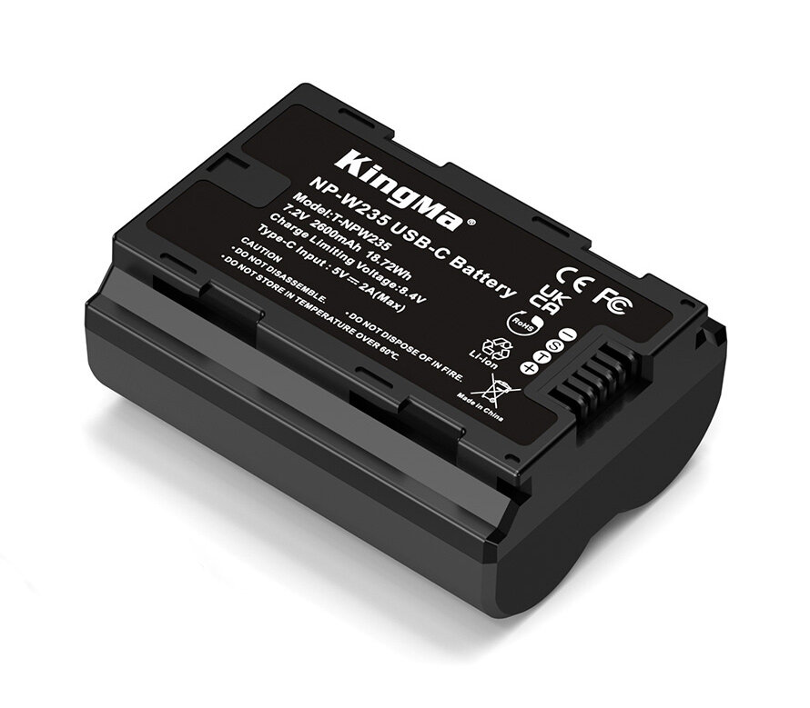 Аккумулятор KingMa NP-W235 Type-C 2600mAh
Аккумулятор KingMa NP-W235 Type-C 2600mAh