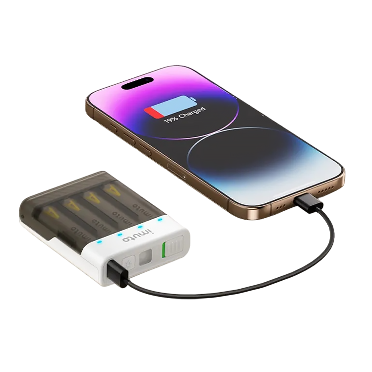 4 аккумуляторные батарейки Imuto AA 3600 mWh + зарядный кейс 4АА Dual Station Pro
4 аккумуляторные батарейки Imuto AA 3600 mWh + зарядный кейс 4АА Dual Station Pro