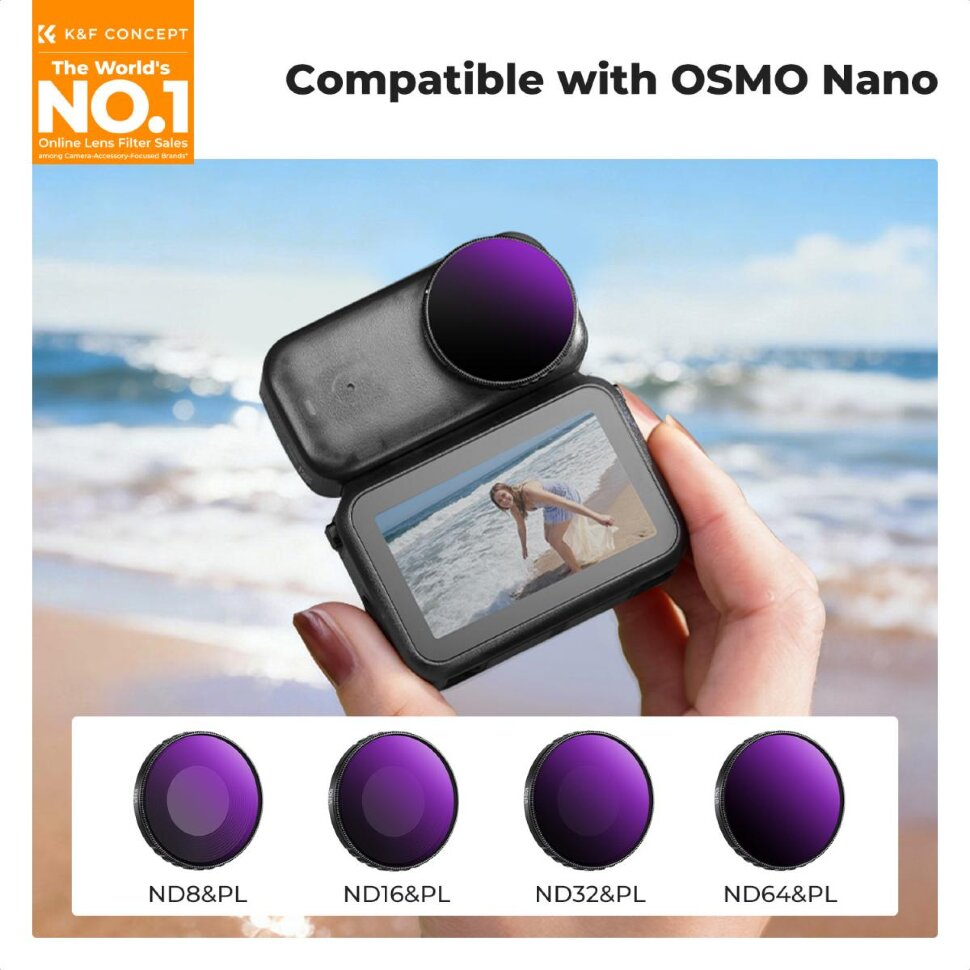 Комплект светофильтров K&F Concept ND/PL для DJI Osmo Nano (4шт)
Комплект светофильтров K&F Concept ND/PL для DJI Osmo Nano (4шт)