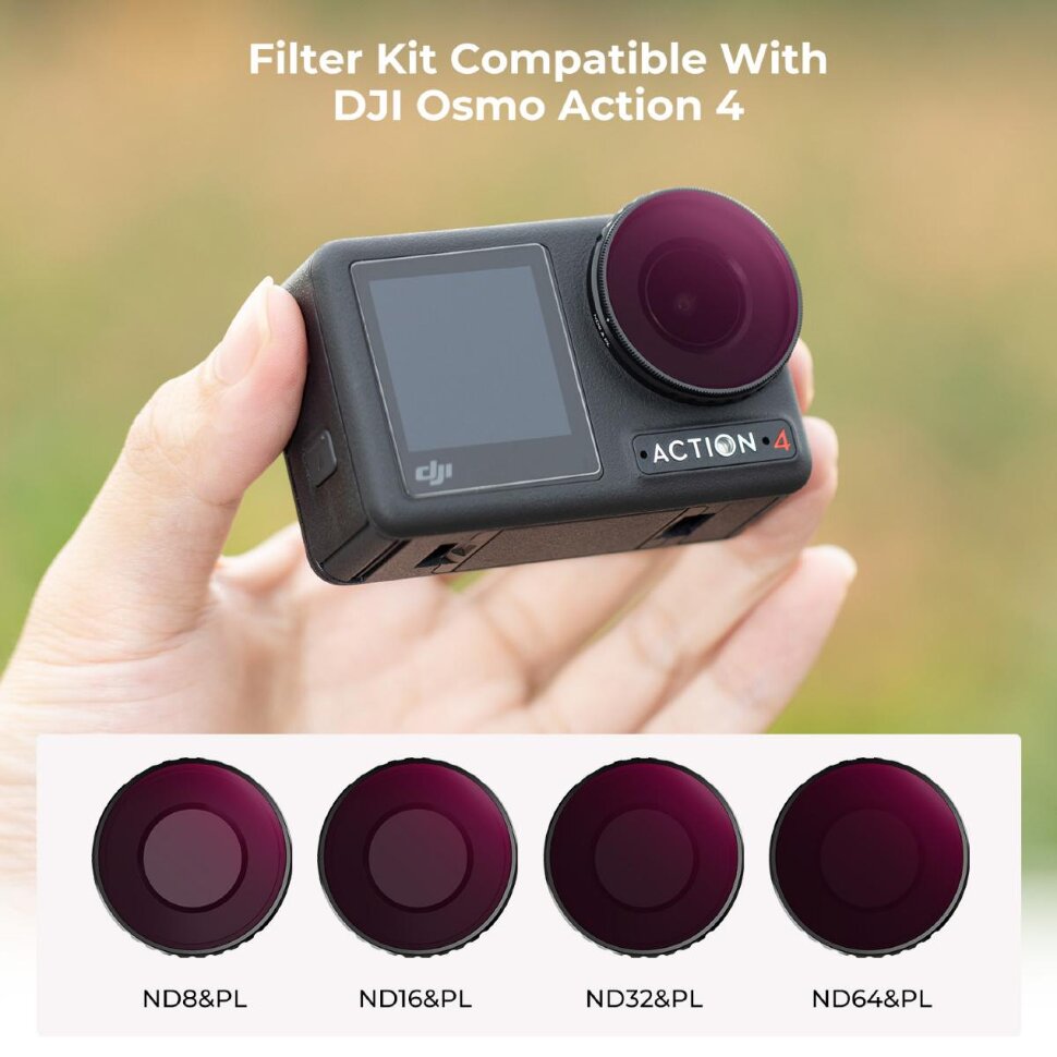 Комплект светофильтров K&F Concept Nano-X ND/PL для DJI Osmo Action 4 (4 шт) SKU.2077
Комплект светофильтров K&F Concept Nano-X ND/PL для DJI Osmo Action 4 (4 шт) SKU.2077