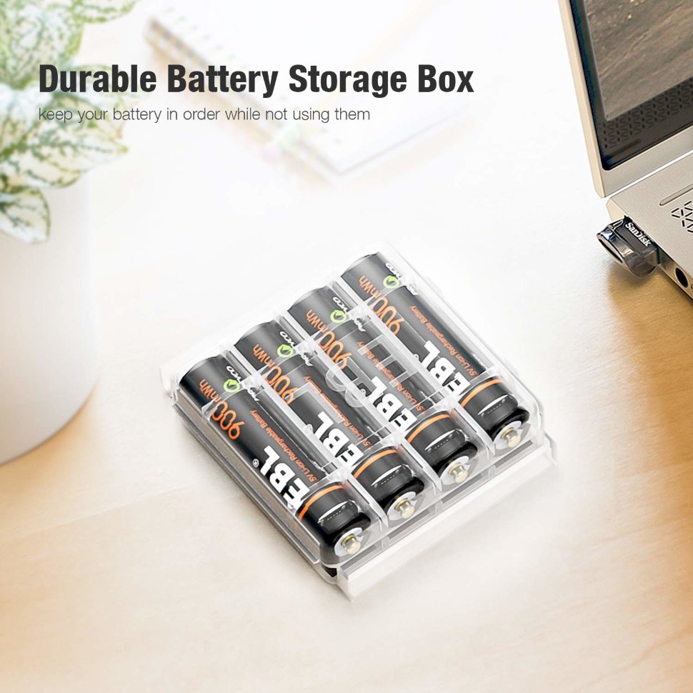 Комплект аккумуляторных батарей EBL USB Rechargeable AAA 1.5V 900mwh (4шт + зарядный кабель) TB-1444
Комплект аккумуляторных батарей EBL USB Rechargeable AAA 1.5V 900mwh (4шт + зарядный кабель) TB-1444