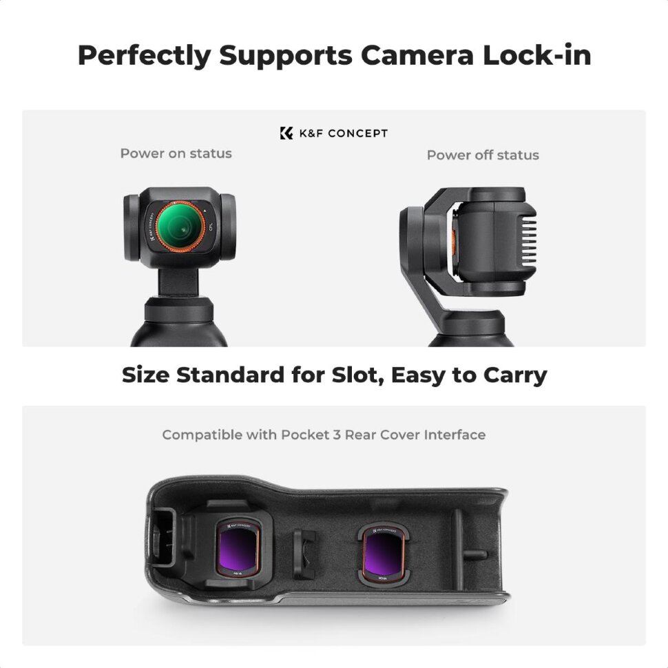 Комплект светофильтров K&F Concept K CPL+ND для DJI Osmo Pocket 3/4 (4шт)
Комплект светофильтров K&F Concept K CPL+ND для DJI Osmo Pocket 3/4 (4шт)