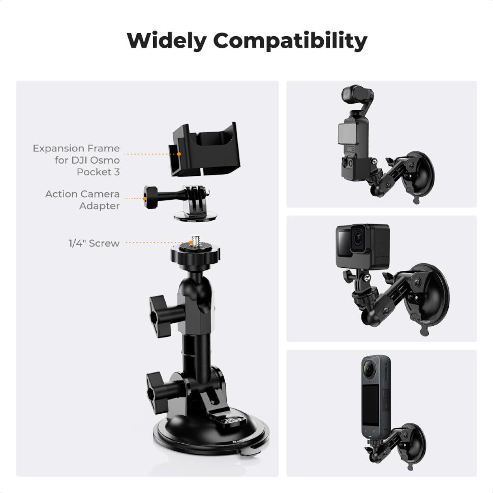 Вакуумная присоска K&F Concept Suction Cup Mount для экшн-камеры
Вакуумная присоска K&F Concept Suction Cup Mount для экшн-камеры