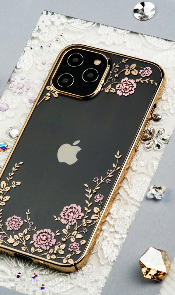 

Чехол PQY Flora для iPhone 12 mini Золотой Kingxbar IP 12 5.4