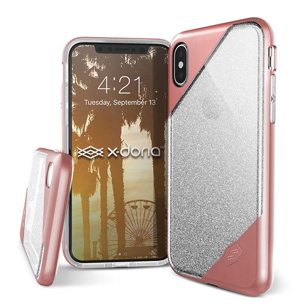 Чехол X-Doria Revel Lux для iPhone X Gold Glitter 