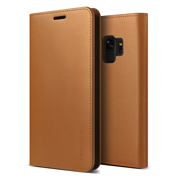 Чехол-кошелёк VRS Design Genuine Leather для Galaxy S9 Коричневый 
