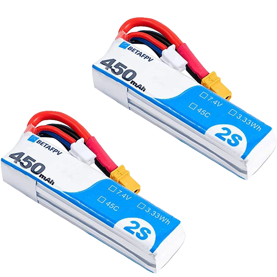 Комплект аккумуляторов BETAFPV 2S 45C XT30 450mAh (2шт) 