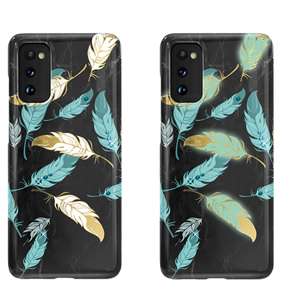 Чехол PQY Spring для Galaxy S20 Gold Feather 