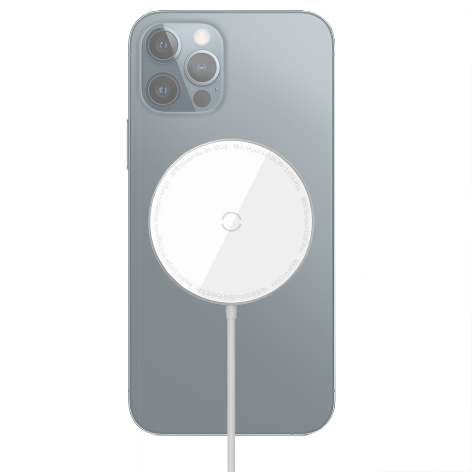 Беспроводная зарядка Baseus Simple Mini Magnetic Белая 