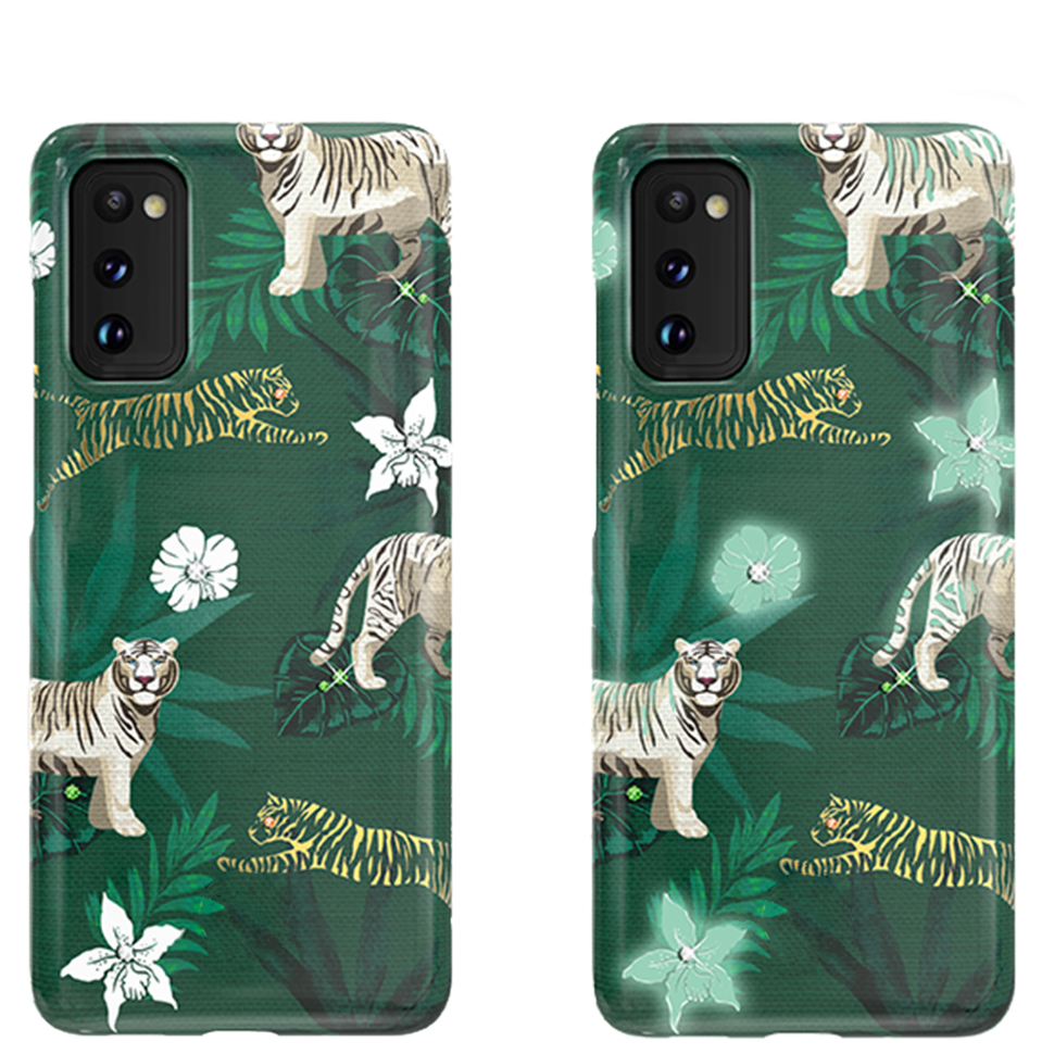 Чехол PQY Spring для Galaxy S20 Green Tiger 