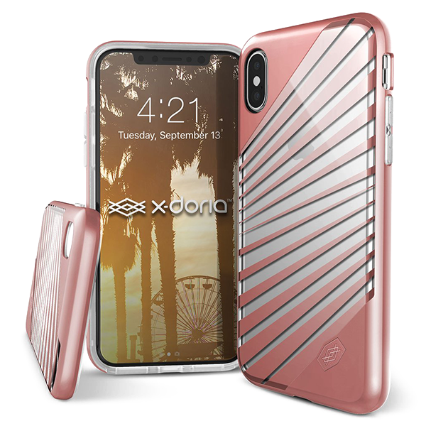 Чехол X-Doria Revel Lux для iPhone X Rose Gold Rays 