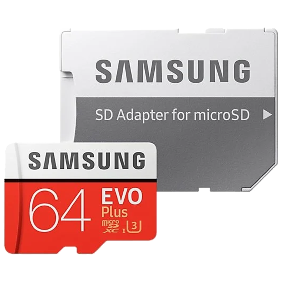 Карта памяти Samsung EVO Plus microSDXC 64Gb Class10 UHS-I U3 + SD Adapter 