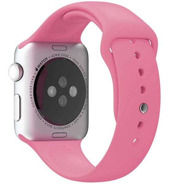 Ремешок силиконовый Special Case для Apple Watch 42/44 мм Светло-Розовый S/M/L 