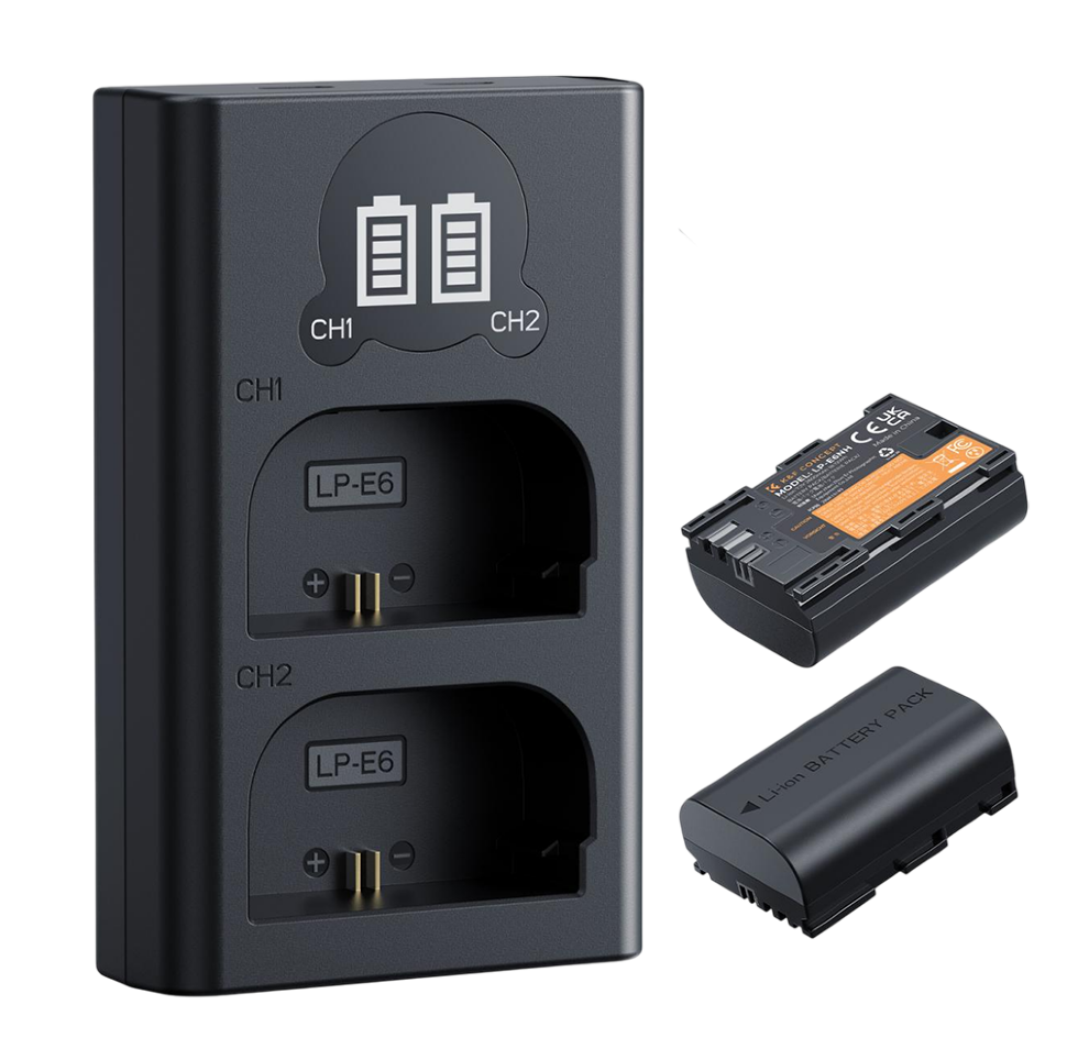 2 аккумулятора LP-E6NH + зарядное устройство K&amp;F Concept Battery Charger Set 