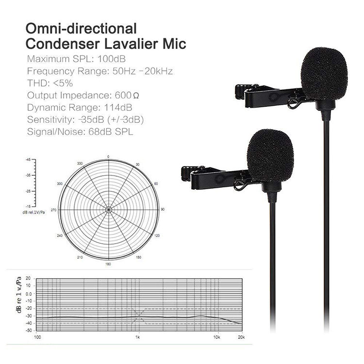 Микрофон петличный двойной CoMica CVM-D02 45м D02B45m
