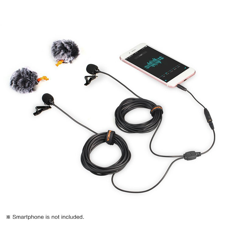 Микрофон петличный двойной CoMica CVM-D02 45м D02B45m