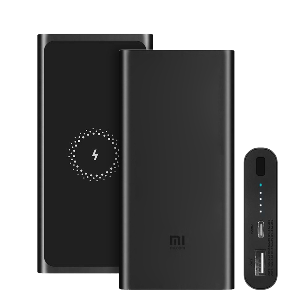 Внешний аккумулятор с беспроводной зарядкой Xiaomi Mi Wireless Charger Standard Version 10000 мАч Чёрный 