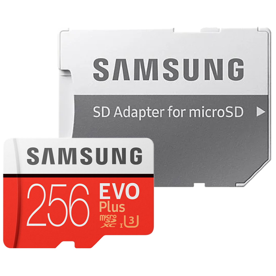 Карта памяти Samsung EVO Plus microSDXC 256Gb GA/RU Class10 UHS-I U3 + SD Adapter 