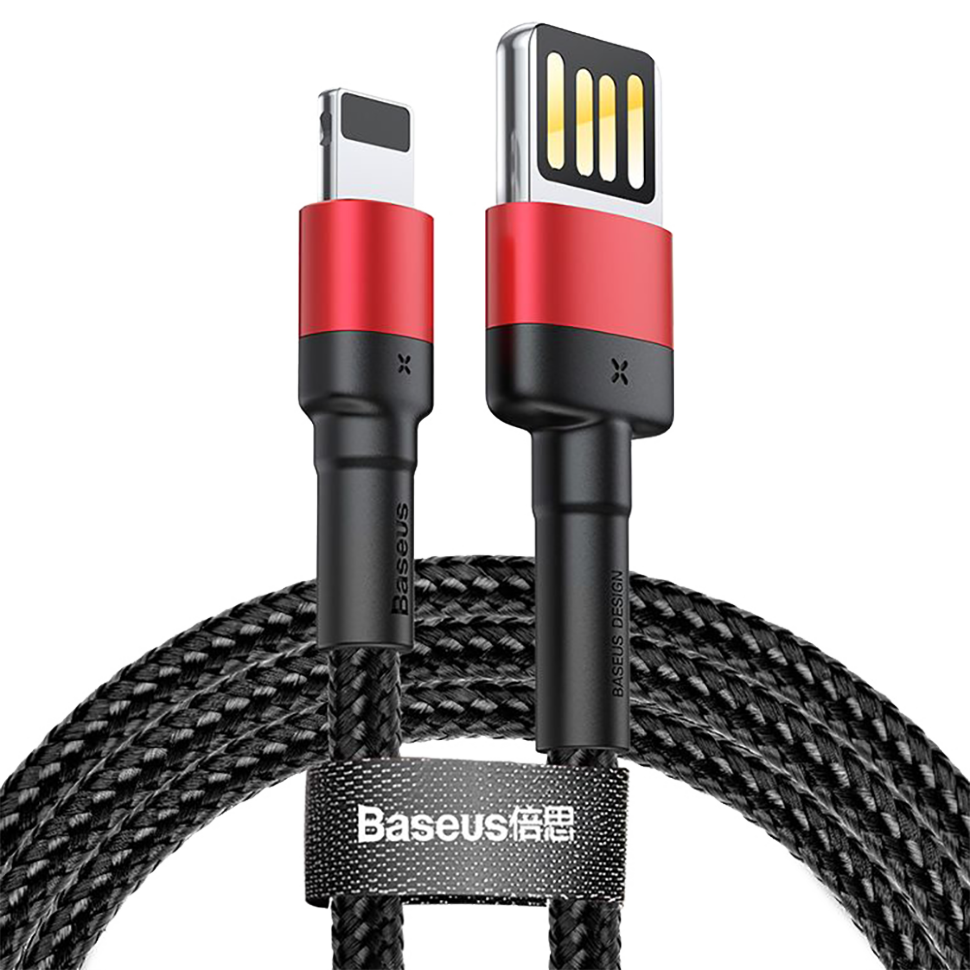 Кабель Baseus Cafule Special edition USB - Lightning 2.4A 1M Красный+Чёрный 