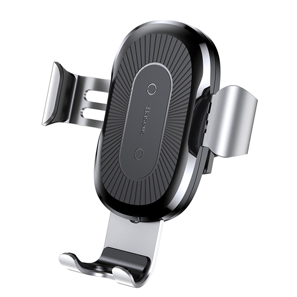 Автодержатель с беспроводной зарядкой Baseus Car Gravity Mount with Fast Wireless Charger Серебро 