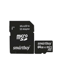 Артикул: 27905. Карта памяти SmartBuy microSDXC 64 Гб Class 10 + SD adapter