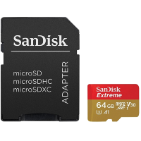 Артикул: 19105. Карта памяти SanDisk Extreme microSDXC 64GbUHS-I XAF U3 V30 + SD Adapter