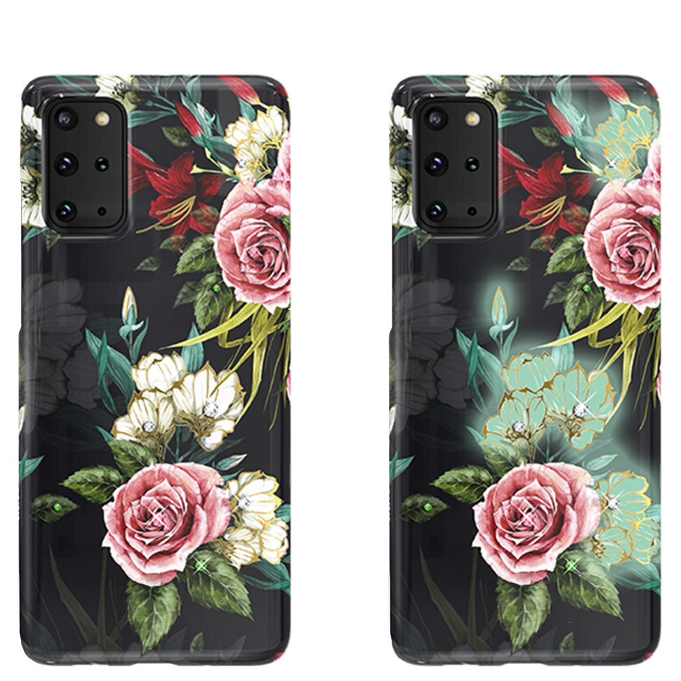 Чехол PQY Spring для Galaxy S20 Plus White/Pink Flower 