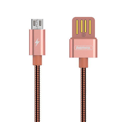 Кабель металлический Remax Silver Serpent USB - micro USB Розовое Золото 