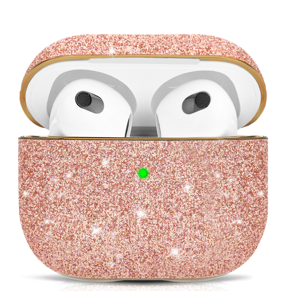 Чехол PQY Bling для Airpods 3 Розовое золото 
