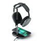 Подставка для наушников с беспроводной зарядкой Satechi 2 in 1 Headphone Stand with Wireless Charger Серая - Изображение 202654