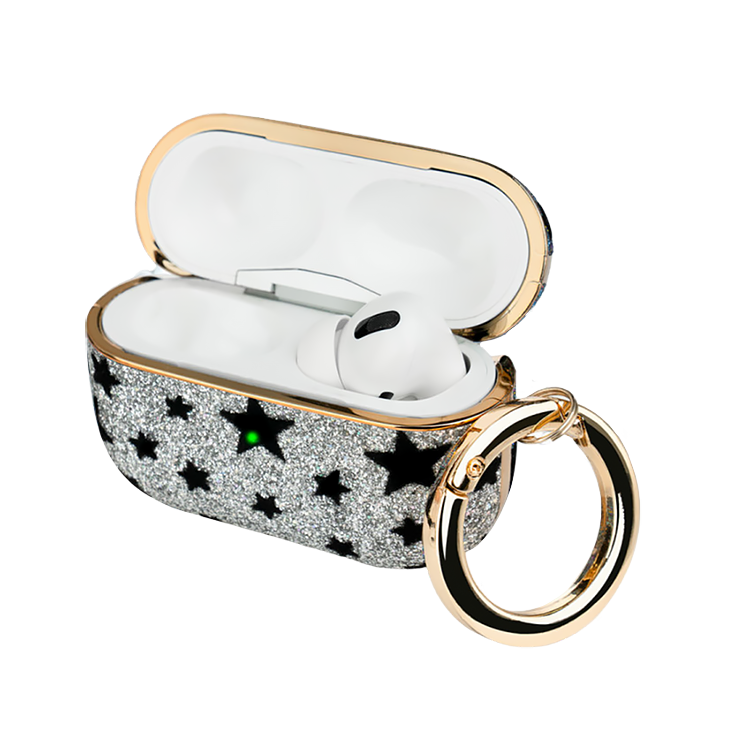 

Чехол PQY Black Star для Airpods Pro Серебро Kingxbar Black Star Airpods Pro Case-Silver