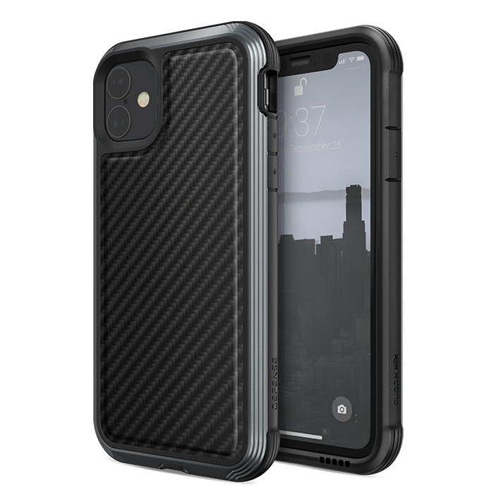 Чехол X-Doria Defense Lux для iPhone 11 Чёрный карбон 