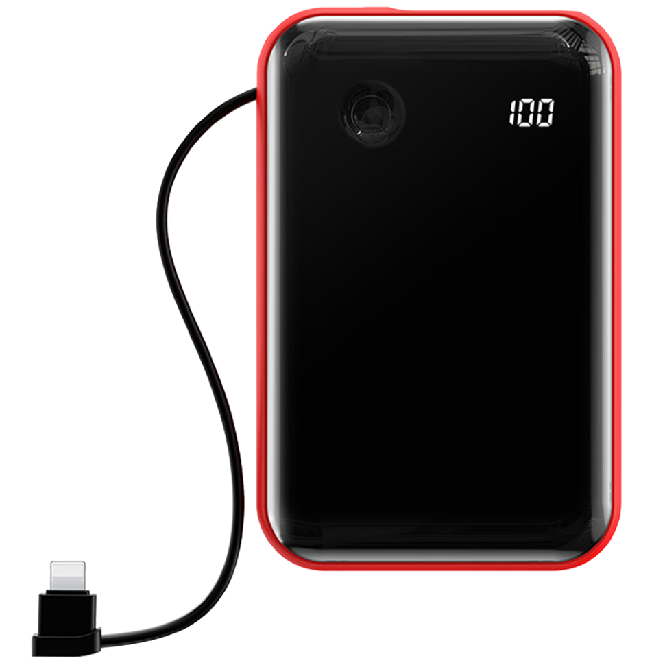 Внешний аккумулятор Baseus Mini S 3A 10000мАч (Lightning кабель) Красный 