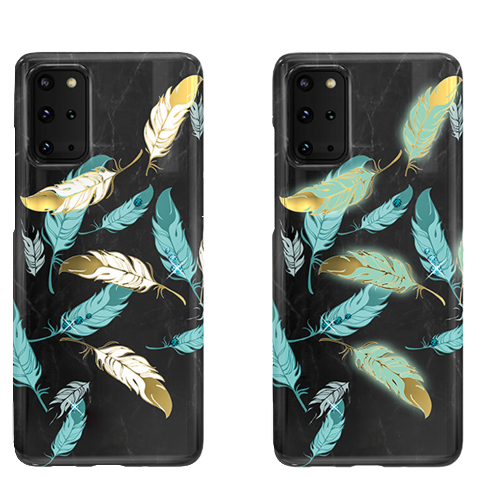 Чехол PQY Spring для Galaxy S20 Plus Gold Feather 