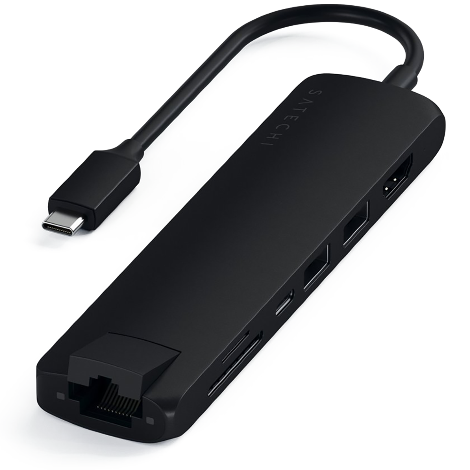 Хаб Satechi Type-C Slim Multiport with Ethernet Adapter Чёрный 