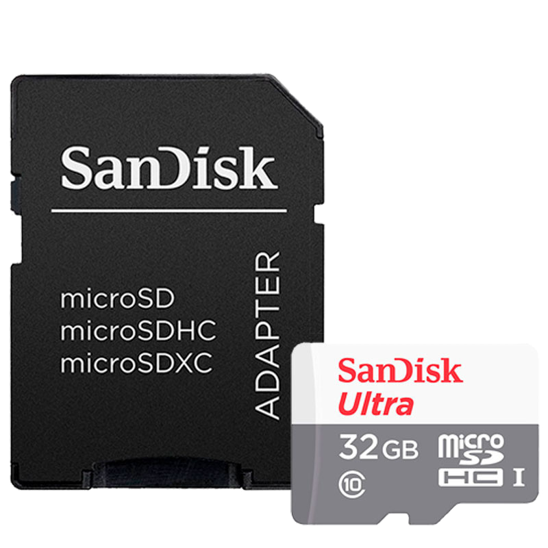 Карта памяти SanDisk Ultra microSDHC 32Gb UHS-I U1 Class10 + SD Adapter 2 
