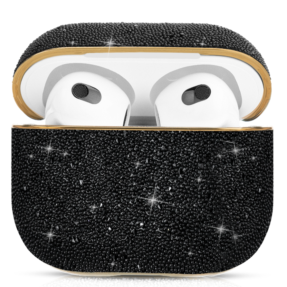 Чехол PQY Crystal Fabric для Apple Airpods 3 Чёрный 