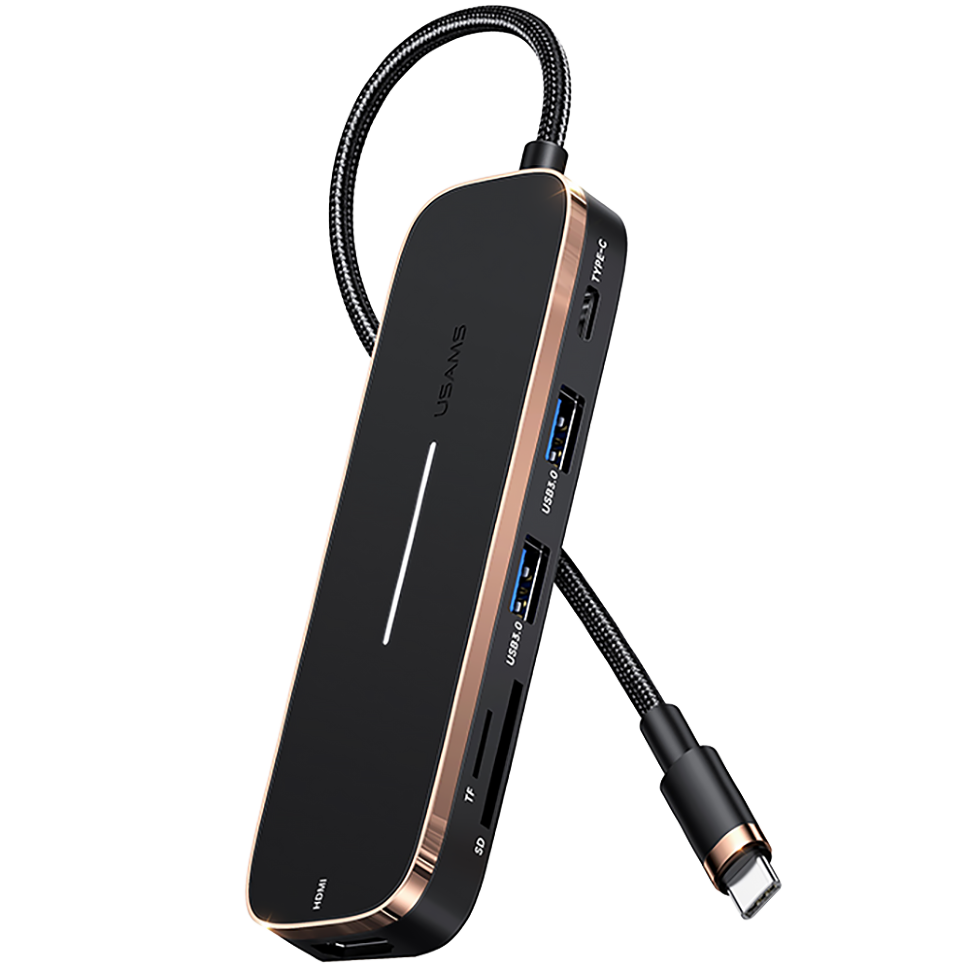 Хаб USAMS US-SJ575 6in1 Multifunctional Type-C HUB 