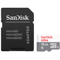 Артикул: 19109. Карта памяти SanDisk Ultra microSDHC 16Gb UHS-I U1 Class10 + SD Adapter