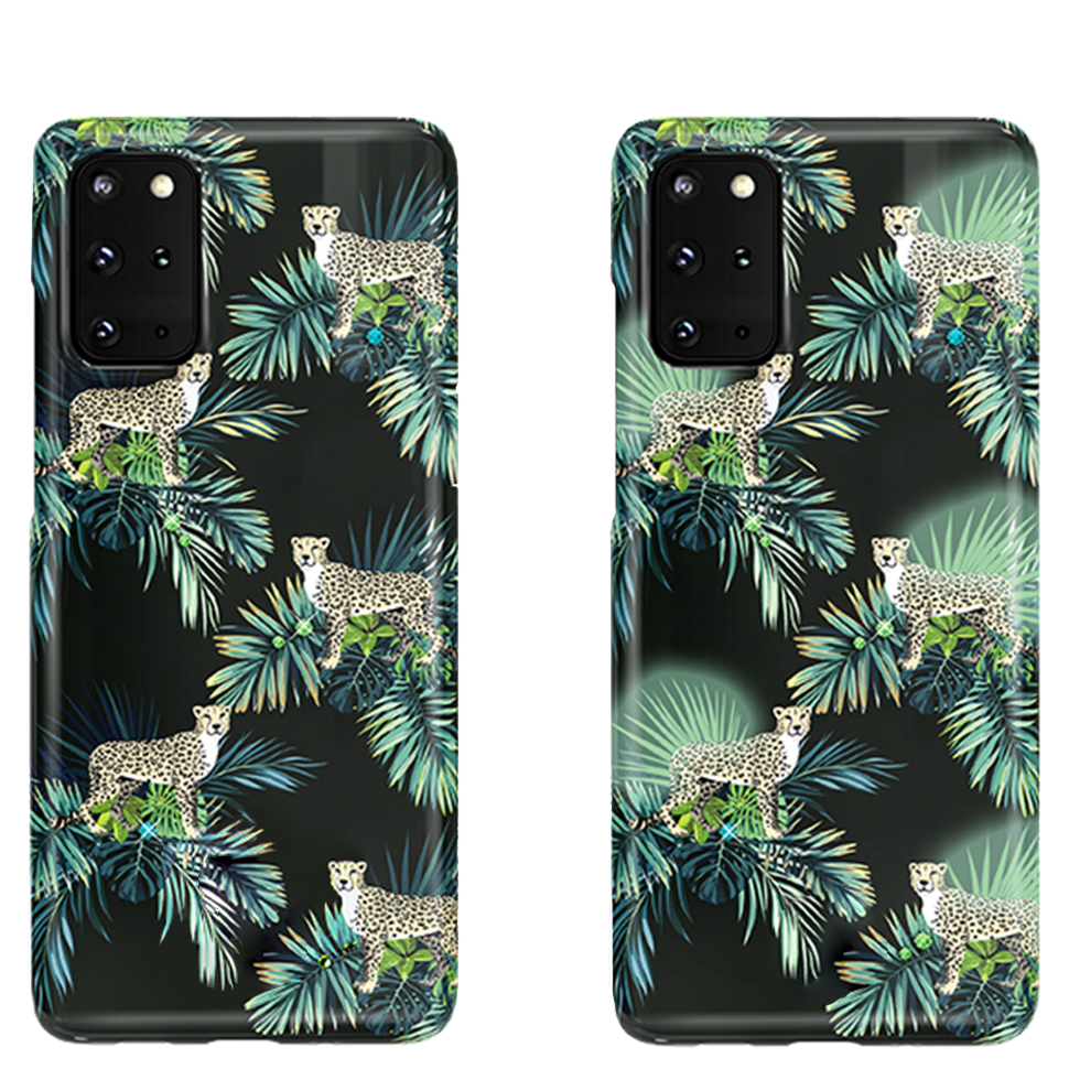 Чехол PQY Spring для Galaxy S20 Plus Green Leopard 