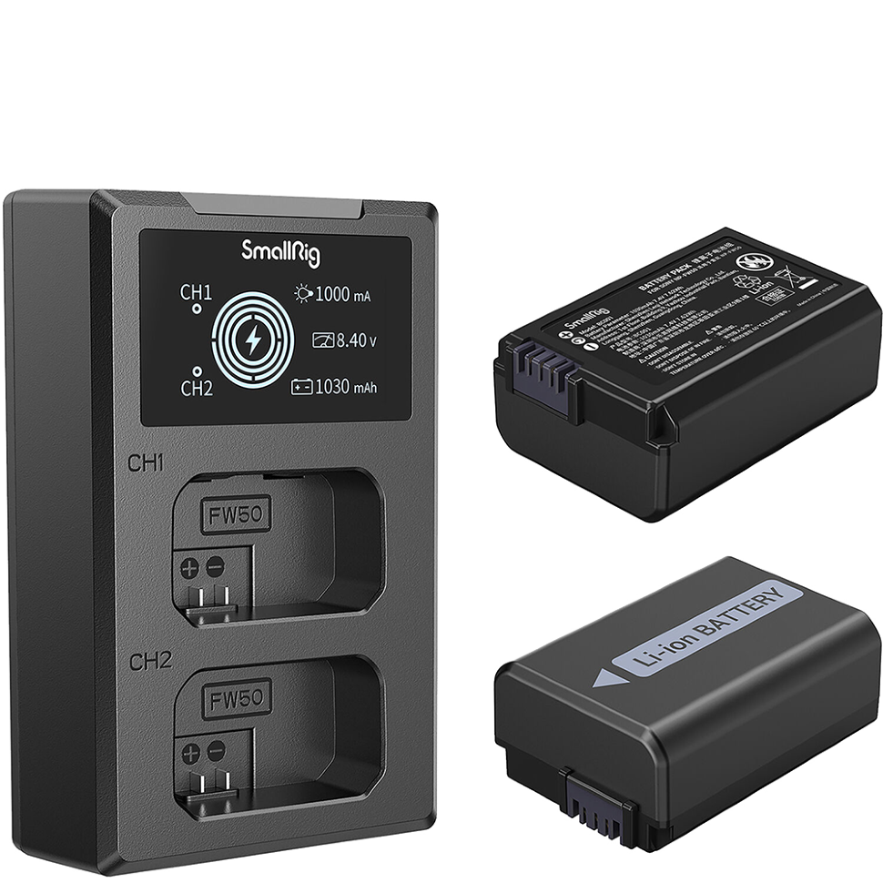 2 аккумулятора NP-FW50 + зарядное устройство SmallRig 3818 