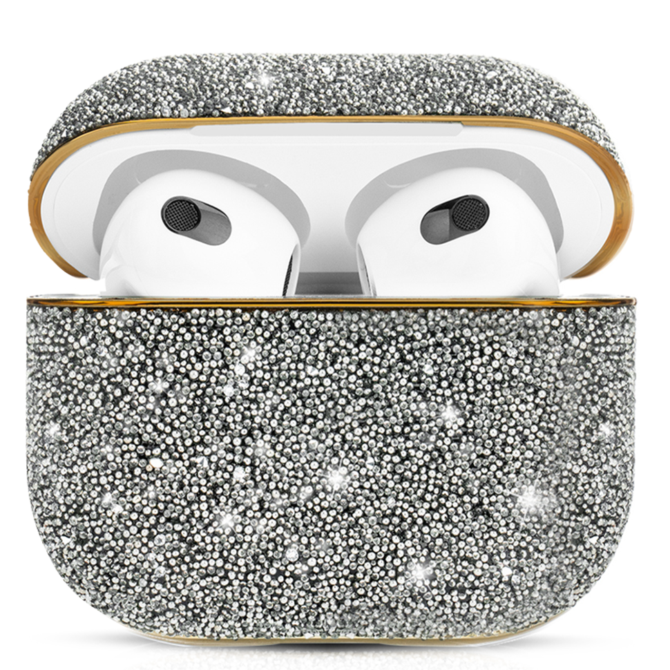Чехол PQY Crystal Fabric для Apple Airpods 3 Серебро 