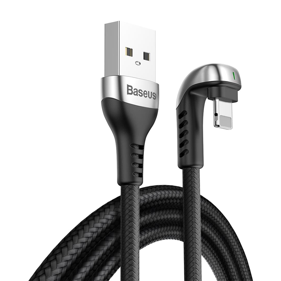 Кабель Baseus Green U-shaped USB - Lightning 2.4A 1м Чёрный 