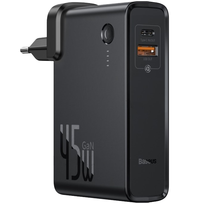 Внешний аккумулятор Baseus GaN C+U 10000mAh 45W EU Чёрный 
