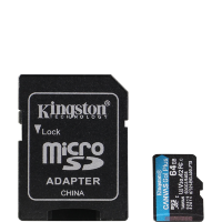 Артикул: 27911. Карта памяти Kingston Canvas Go! Plus MicroSDXC 64 Гб A2, V30, UHS-I Class 3 (U3), Class 10