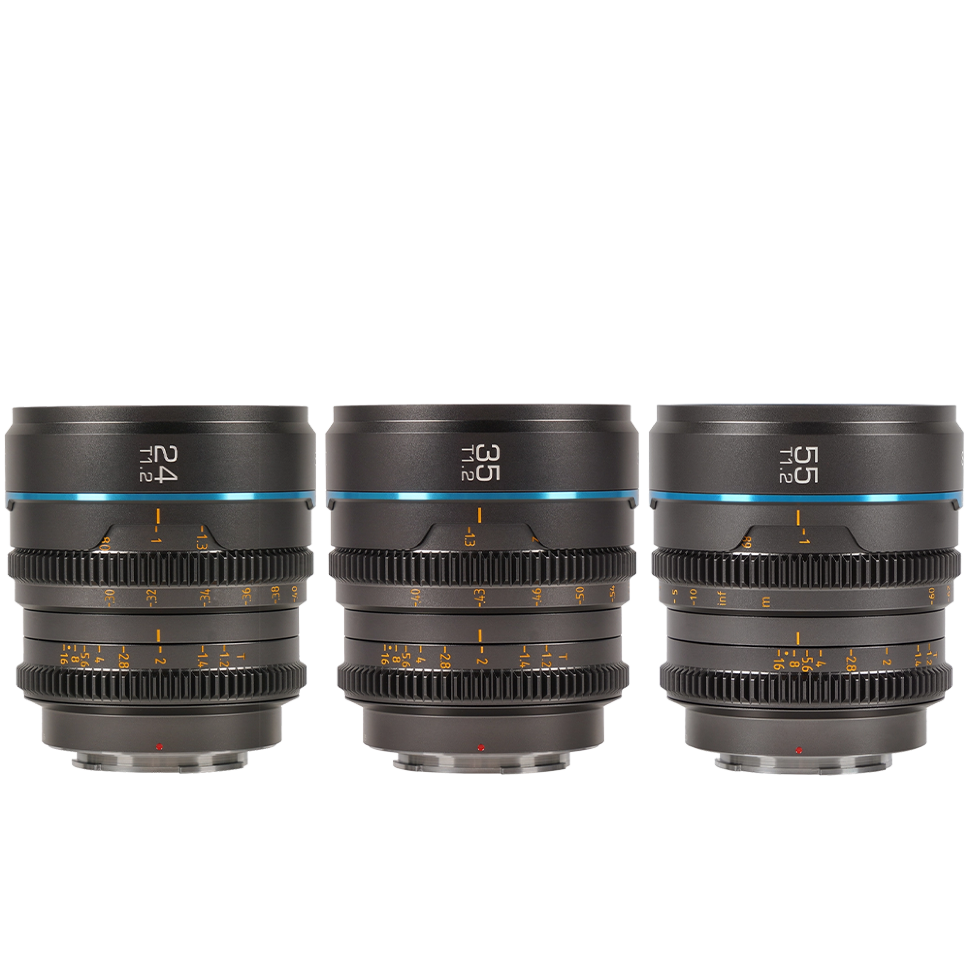 Комплект объективов Sirui Nightwalker 24/35/55mm T1.2 S35 E-mount Серый 