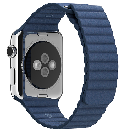 Ремешок кожаный для Apple Watch 38/40 мм Синий 
