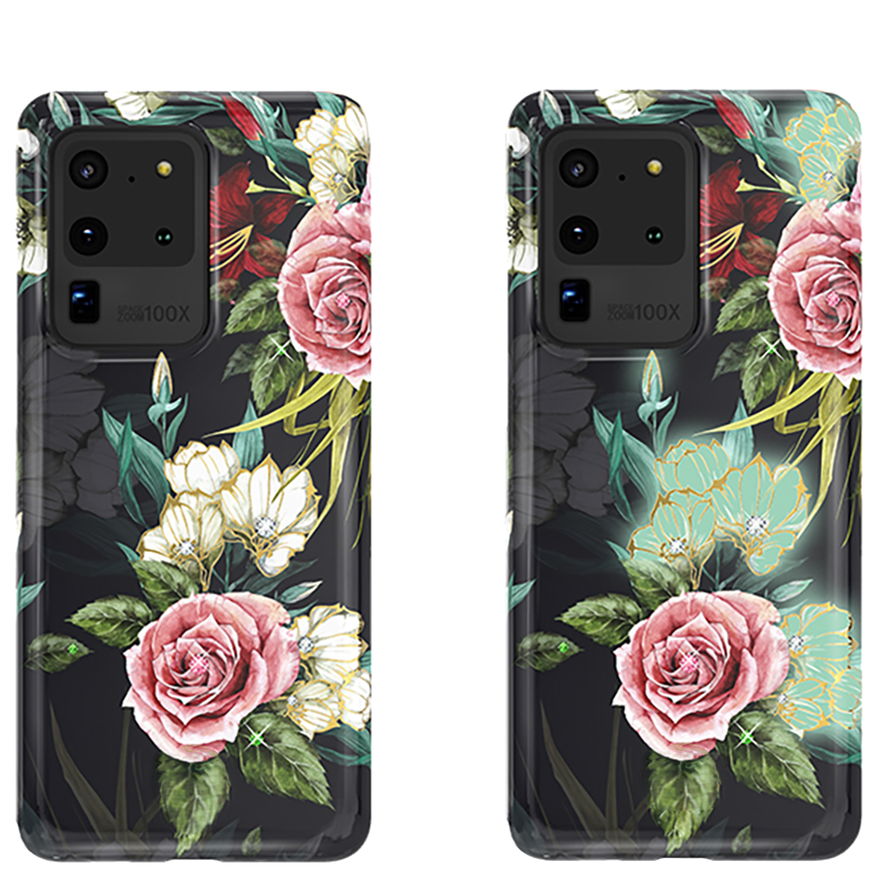 Чехол PQY Spring для Galaxy S20 Ultra White/Pink Flower 