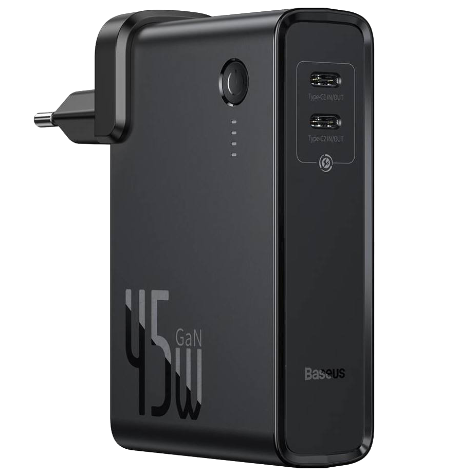 Внешний аккумулятор Baseus GaN C+C 10000mAh 45W EU Чёрный 