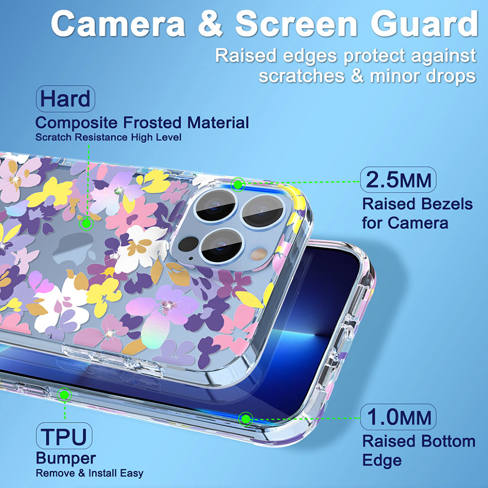 

Чехол PQY Brilliant для iPhone 13 Pro Max Фиолетовый Kingxbar IP 13 6.7